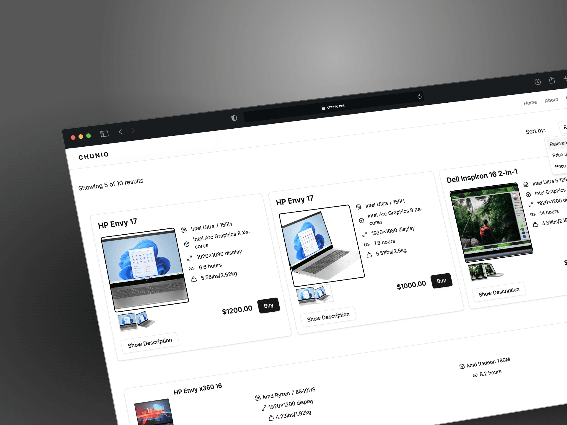 Laptop recommendation site